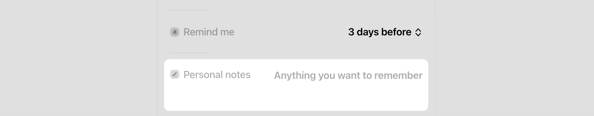 Add personal notes to subscriptions