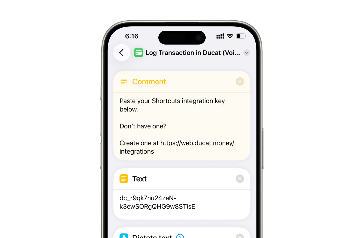 Preparing shortcut in iOS